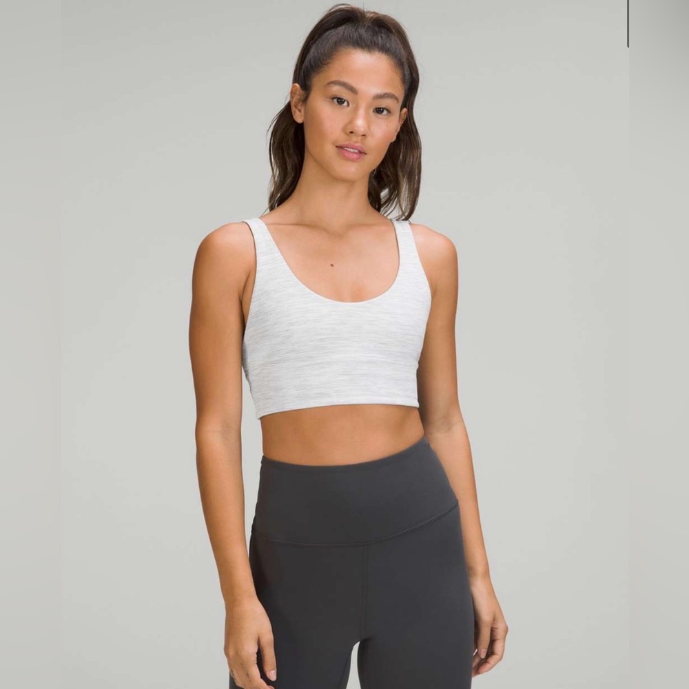 lululemon athletica Light Gray Scoop Neck Sports Bra Top